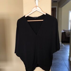 Black V-Neck Blouse